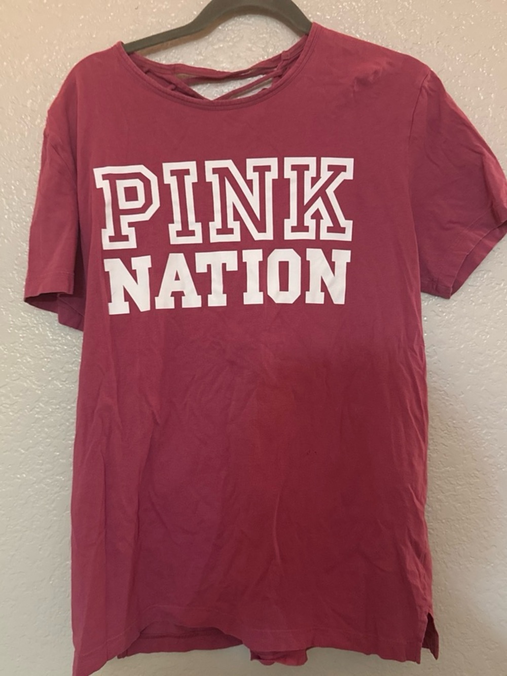 Women's Crewneck Tee in Deep Pink - Casual Graphic Shirt